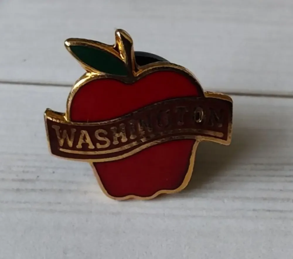 Washington State Apple Pin Souvenir Travel Hat Lapel Collectible